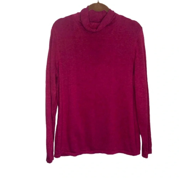 5/$25 J. Jill Turtle Cowl Neck Sweater Fuchsia Pink XL Long Sleeves - Picture 1 of 7
